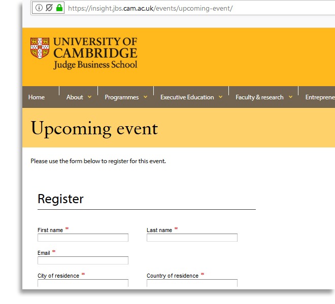 screenshot of the form, which appears when blocking is switched off