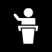 Icon: Speaker at a lectern.