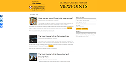 Centre for Risk Studies Viewpoints