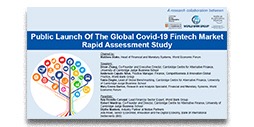 Front cover of the summary presentation for the CCAF Global COVID-19 Fintech Market Rapid Assessment Study