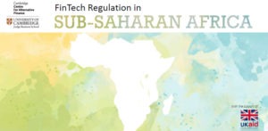 Front slide of the CCAF presentation given on Fintech in Sub-Saharan Africa.