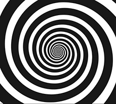 Black and white hypnotic spiral.