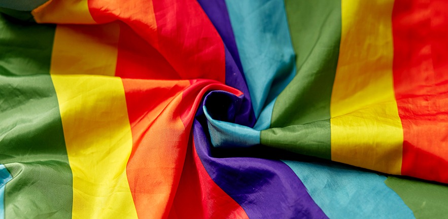 Colourful Pride flag.