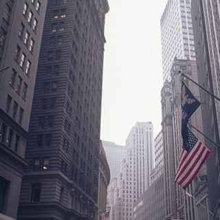 The financial district in downtown Manhattan, New York City.