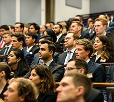 Group of students in a lecture theatre.