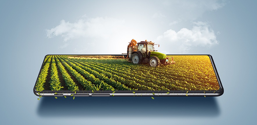 Using the latest agricultural technology for farming.