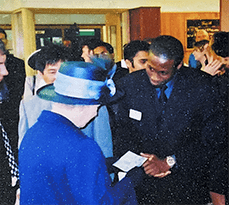 Ayobami Akinyode Olunloyo meets HM Queen Elizabeth II.