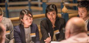 MBA students working