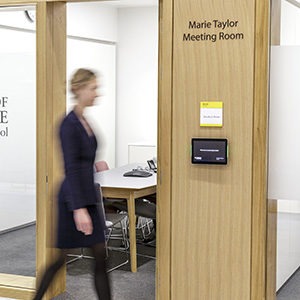 The Marie Taylor meeting room in the Simon Sainsbury Centre at Cambridge Judge Business School.