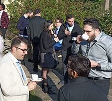 Al-Mada programme participants enjoying a coffee break.