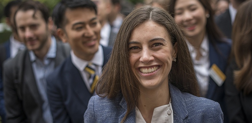 Smiling female MBA student.