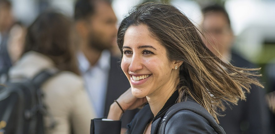 Smiling female MBA student.