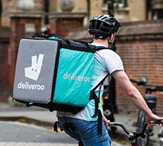 Deliveroo delivery cyclist.
