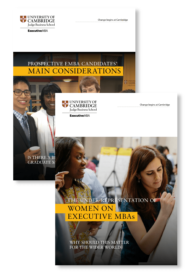 EMBA prospective and gender report covers