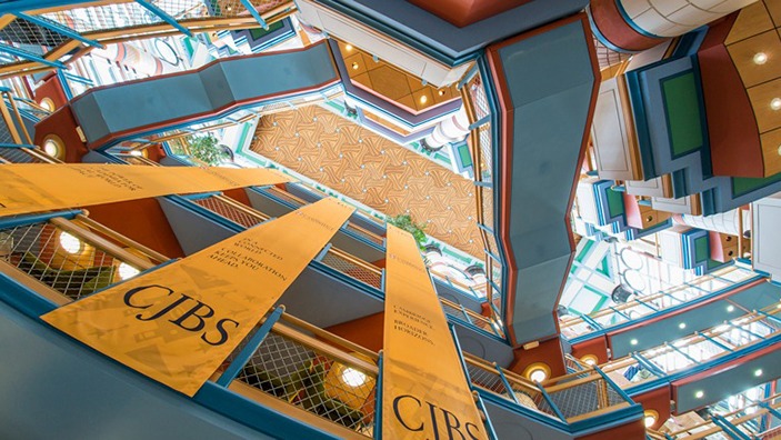 The ceiling of the atrium at CJBS.