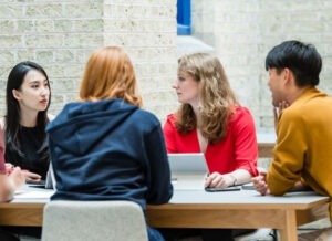 Student group working.