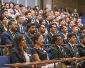 MBA students sitting in a lecture theatre