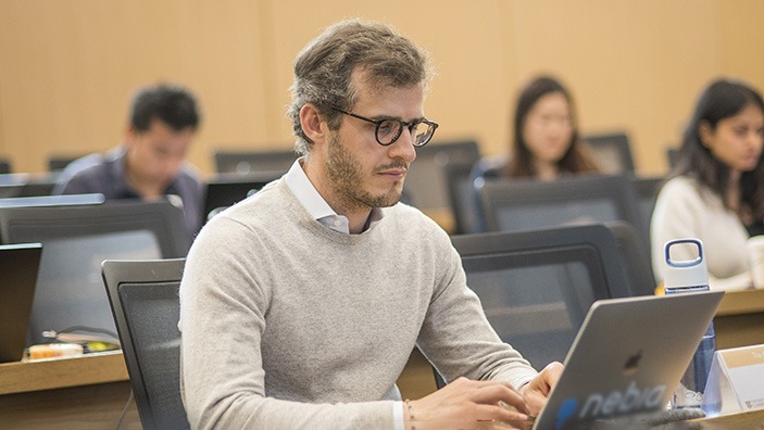 Student in lecture.