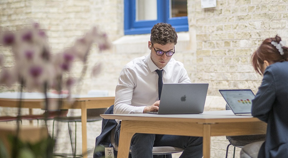 Cambridge students studying.