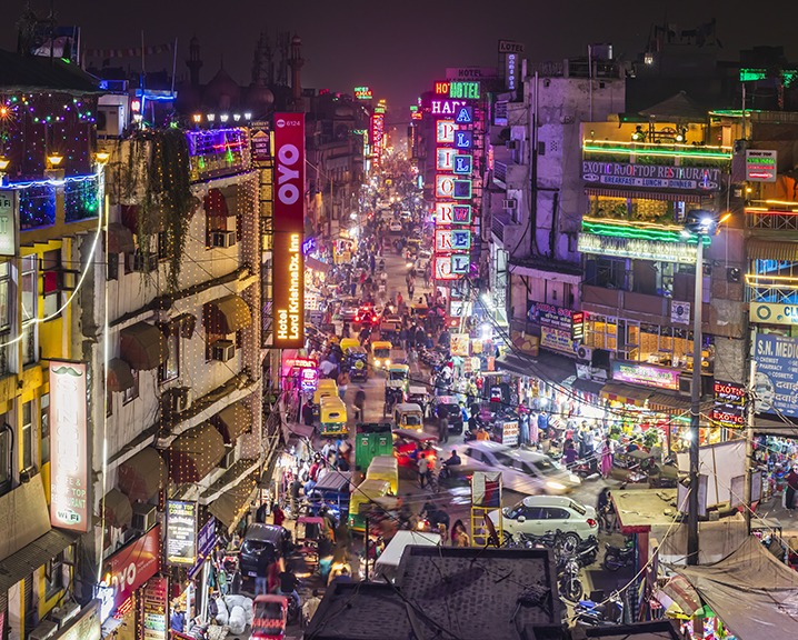 New Delhi during the night.