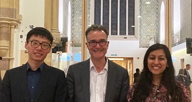 At the ceremony: Zhenbin Zuo, Simon Deakin and Bhumika Billa, 16 May 2023.