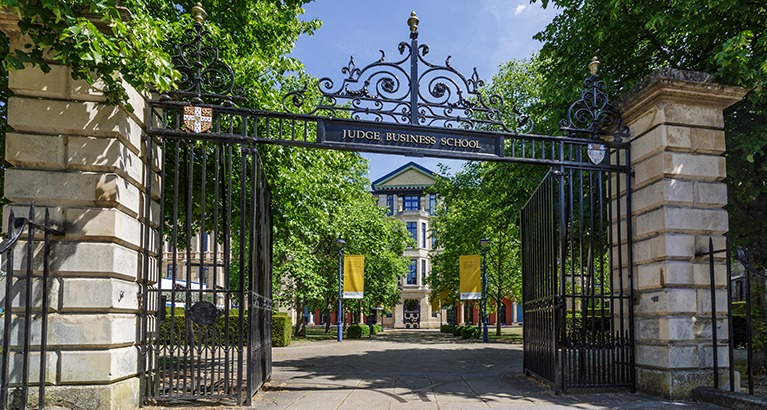 Cambridge Judge Business School gates.
