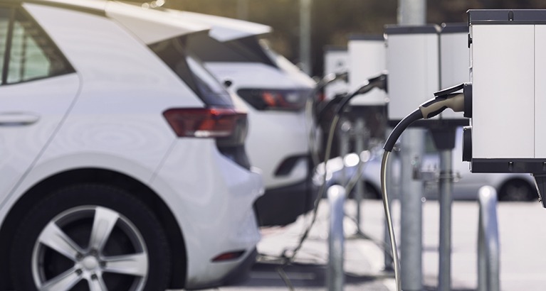 Electric cars charging.