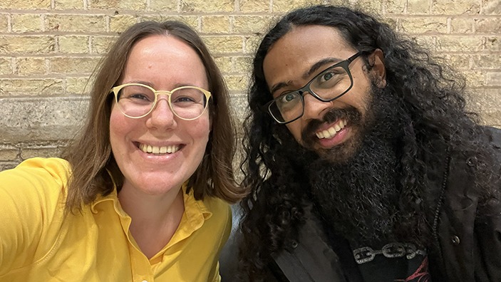 Anna Hoff (EMBA 2019), and Anindya Sharma of Simprints.