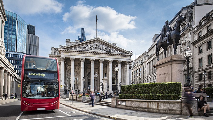 The Bank of England in central London.