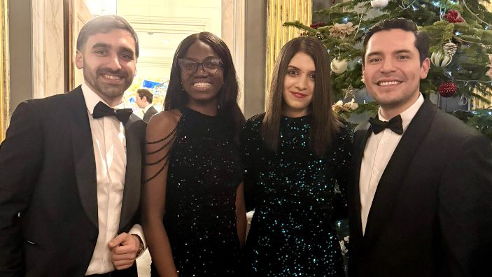 Alejandro Delgado at formal dinner.