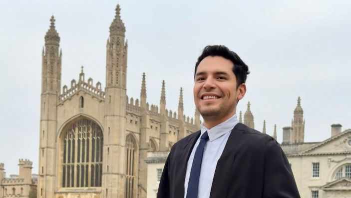Alejandro Delgado at graduation.
