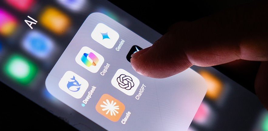 AI apps on a mobile phone screen.