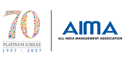 Logo: AIMA (Platinum Jubilee version).