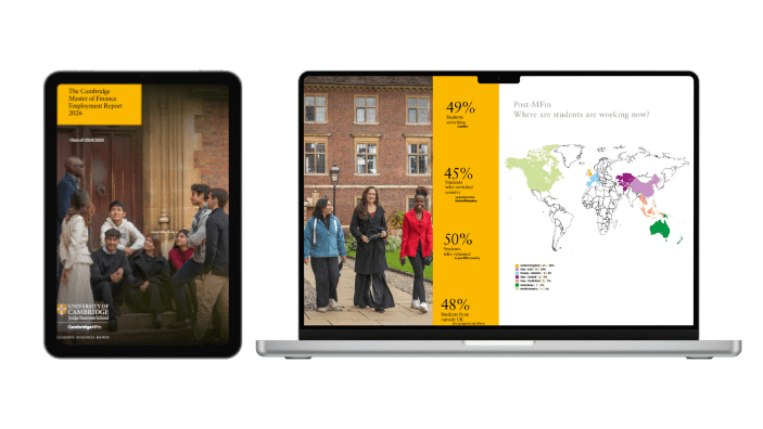 MFin employment report on screen.