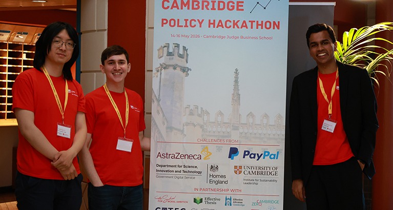 Student organisers were Xuelong Fu, Adam Herold and Mohamad Arif Baker (all MPhil in Technology Policy 2025).