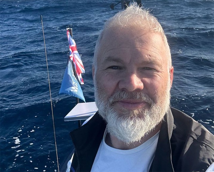 Ollie Phillips at sea.