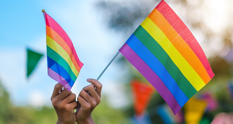 Pride flags.