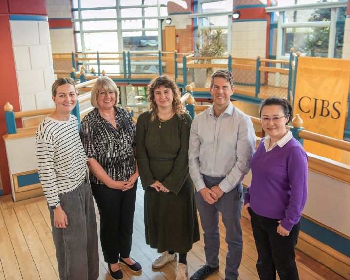 The MStE team inside the Cambridge Judge Business School