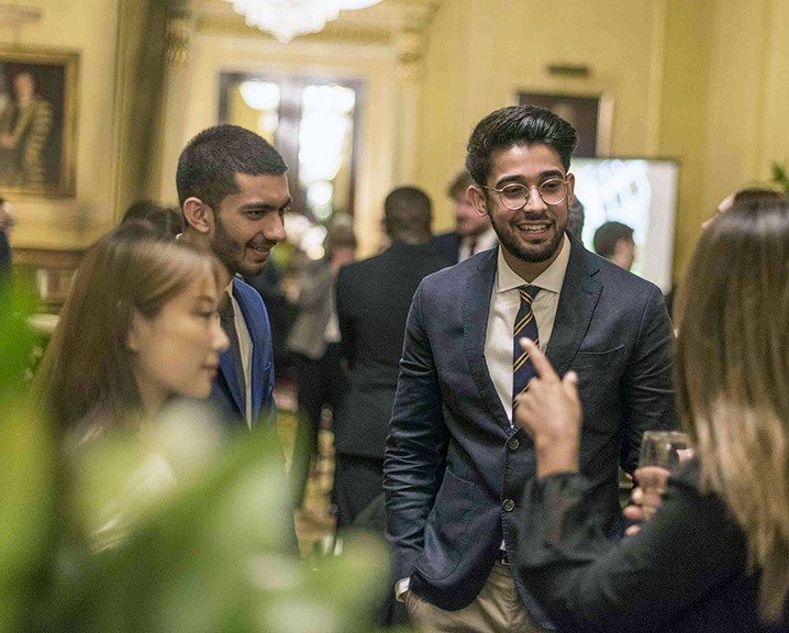 Students at an event in London.