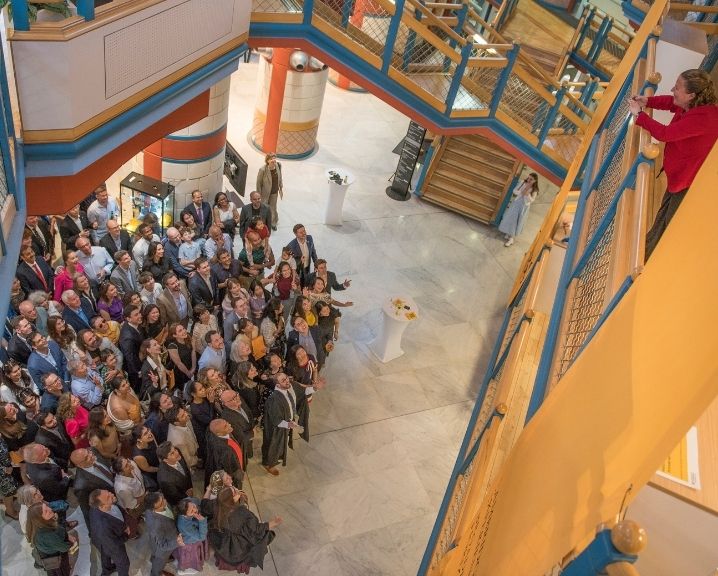 EMBA students from a bird's eye view.
