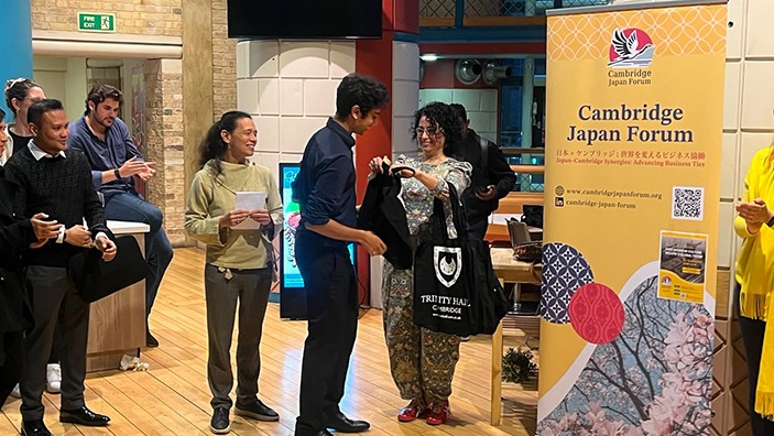 Shivin Sharma in Cambridge Judge Business School atrium.